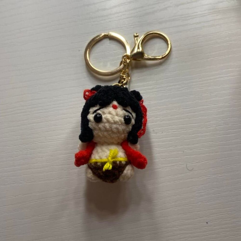 Handmade Crocheted Keychain Ne Zha